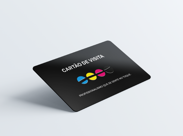 cartão PVC preto brilho resistente