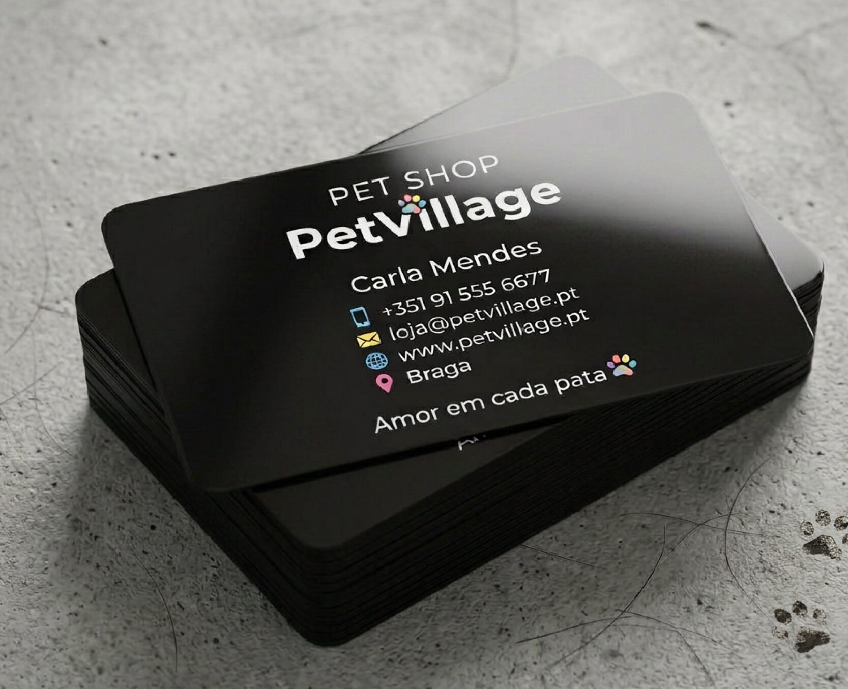 cartão PVC preto brilho resistente